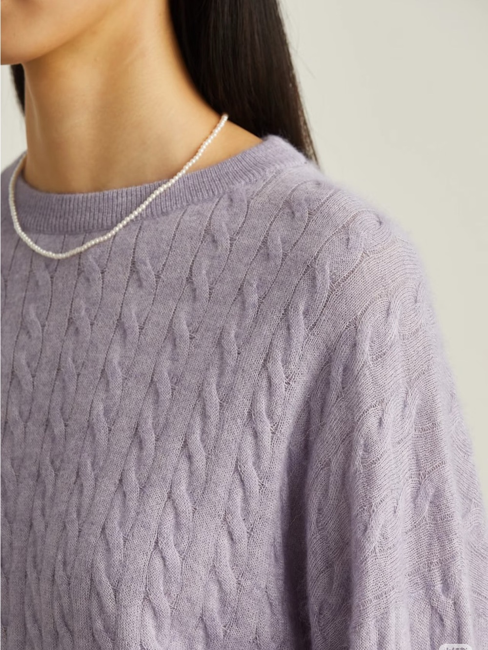 Brunello Cucinelli Lilac Cable-Knit Crewneck Sweater - Picture 9 of 14